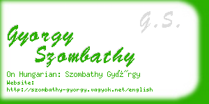 gyorgy szombathy business card